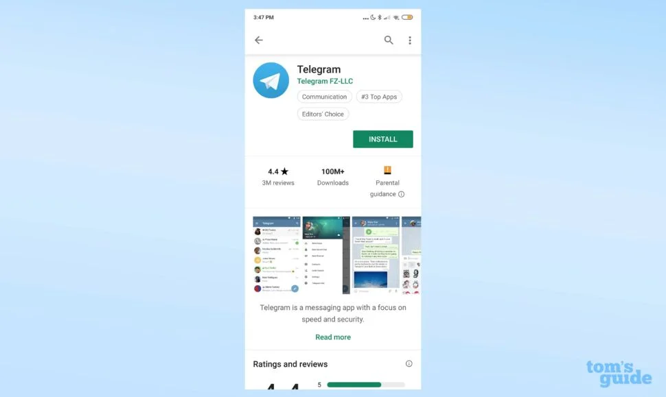 alt AoxVPN Telegram app on the Play Store